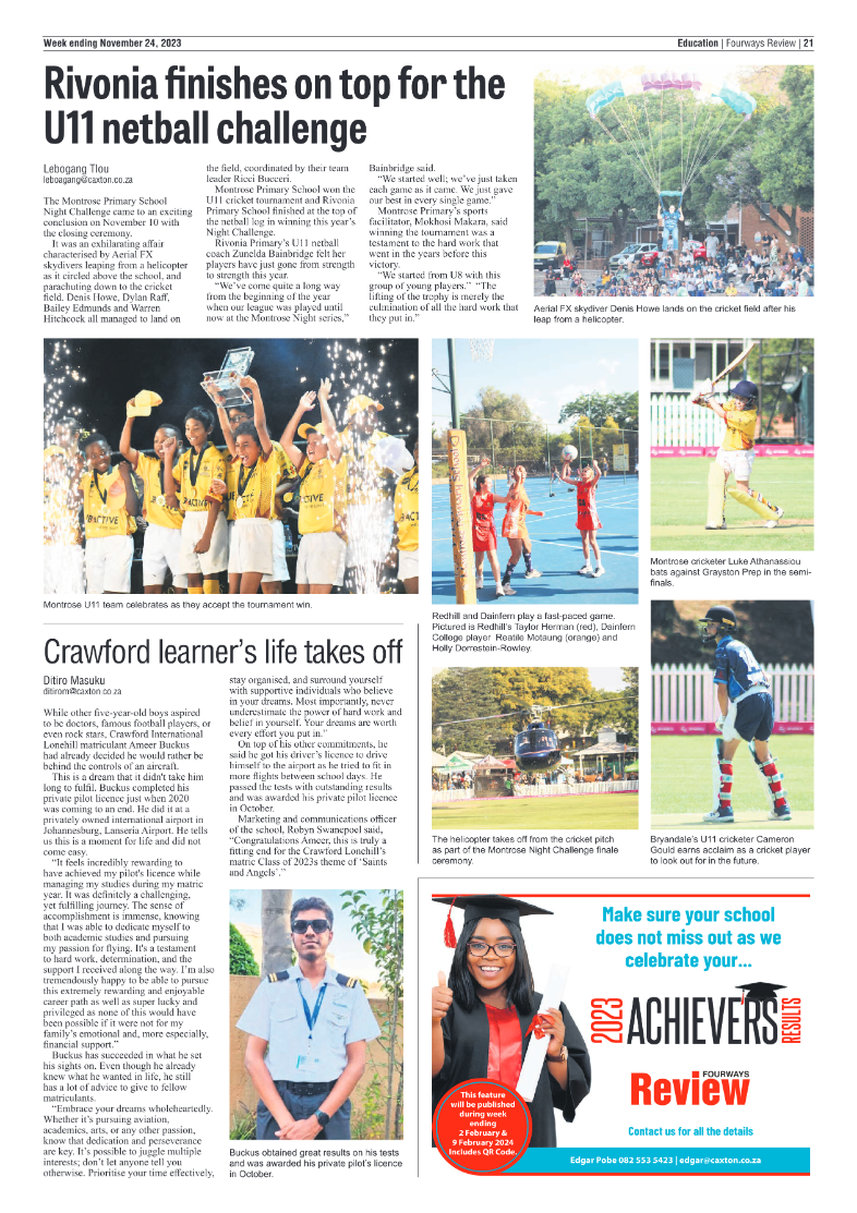 Fourways Review 24 November 2023 page 21