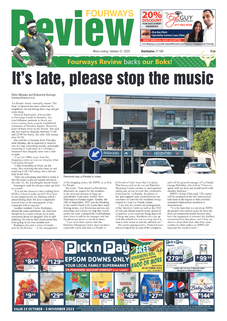 Fourways Review 27 October 2023 page 1