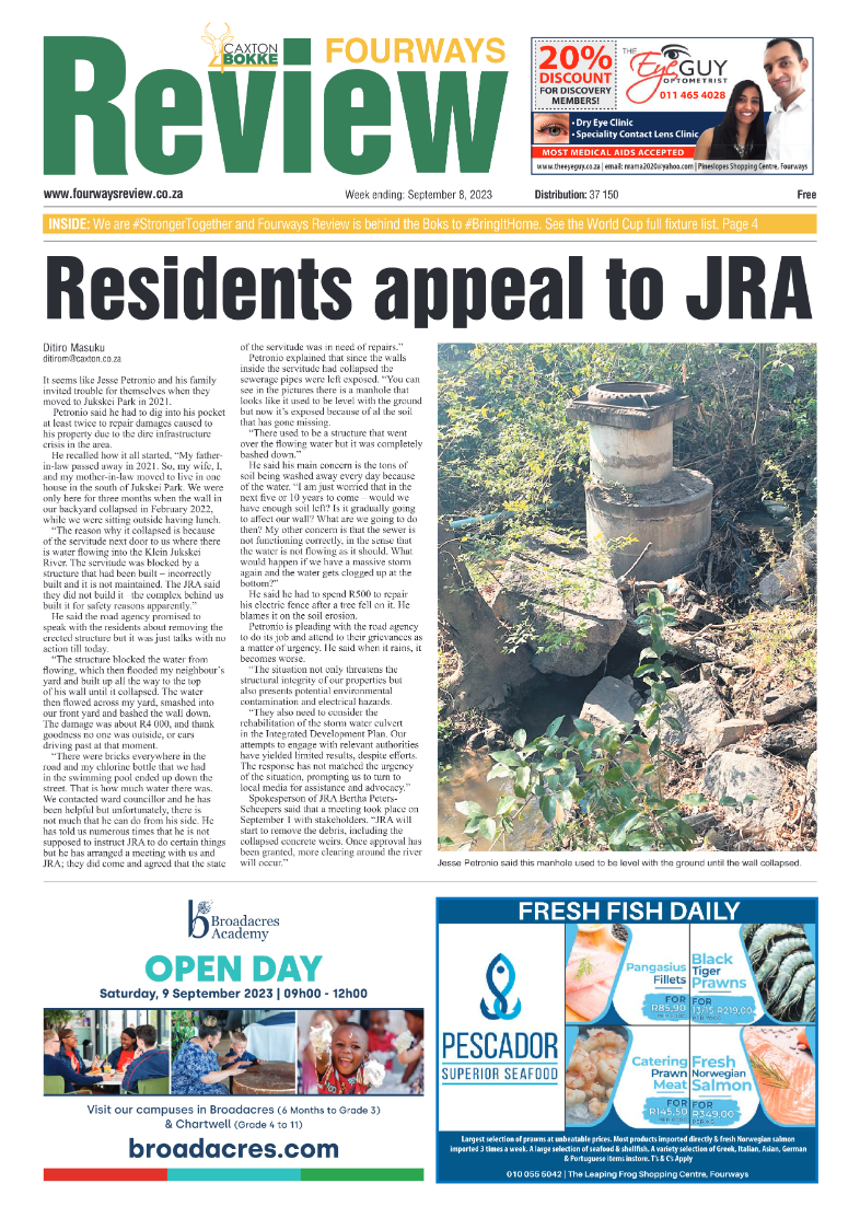 Fourways Review 8 Sept 2023 page 1
