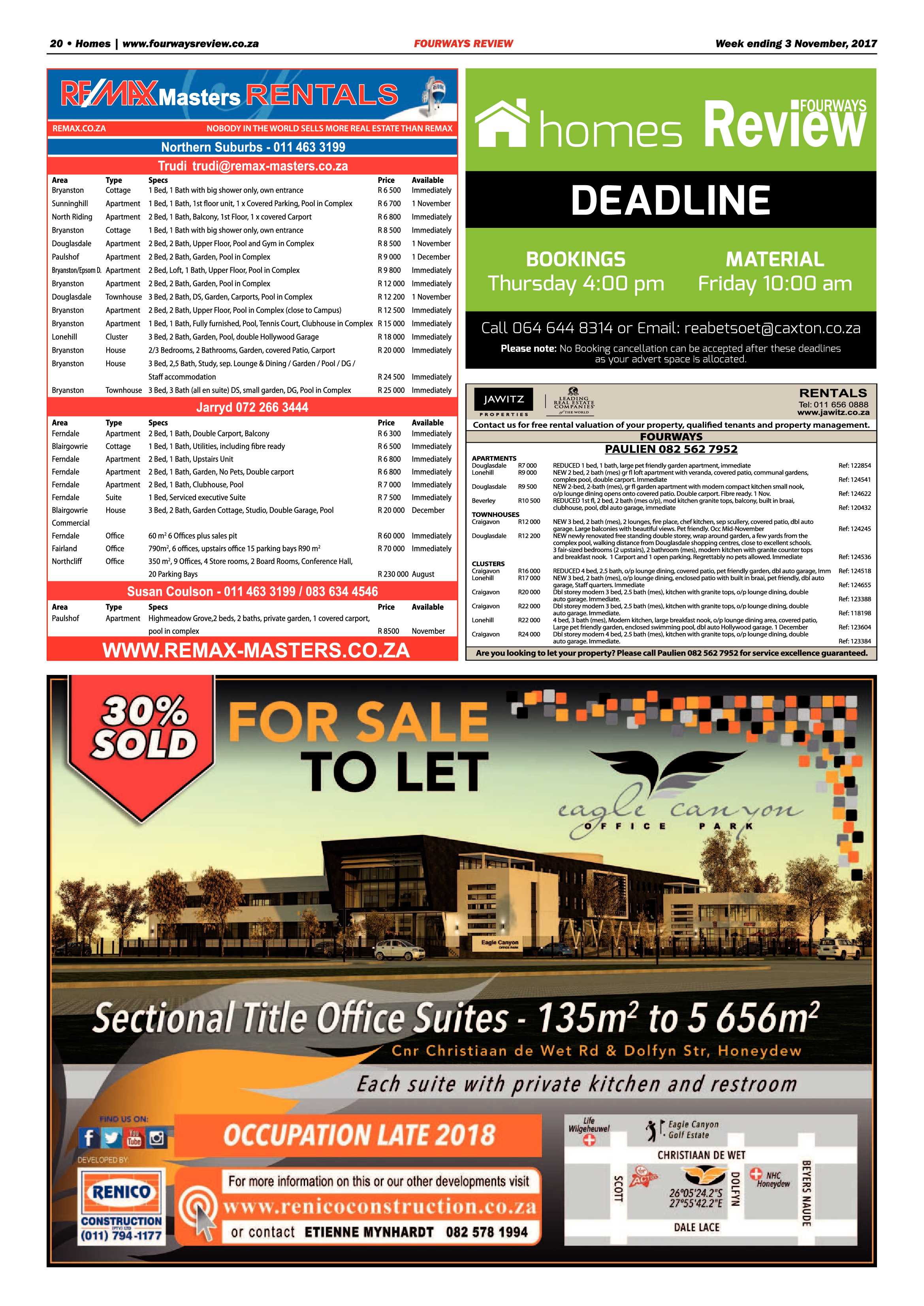 Fourways Review 3 November 2017 page 20
