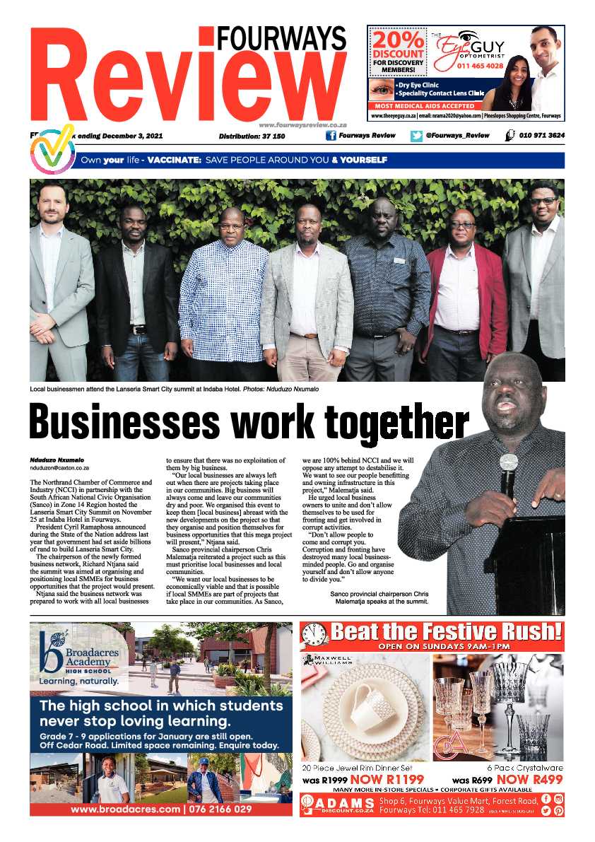 Fourways Review 03 December 2021 page 1
