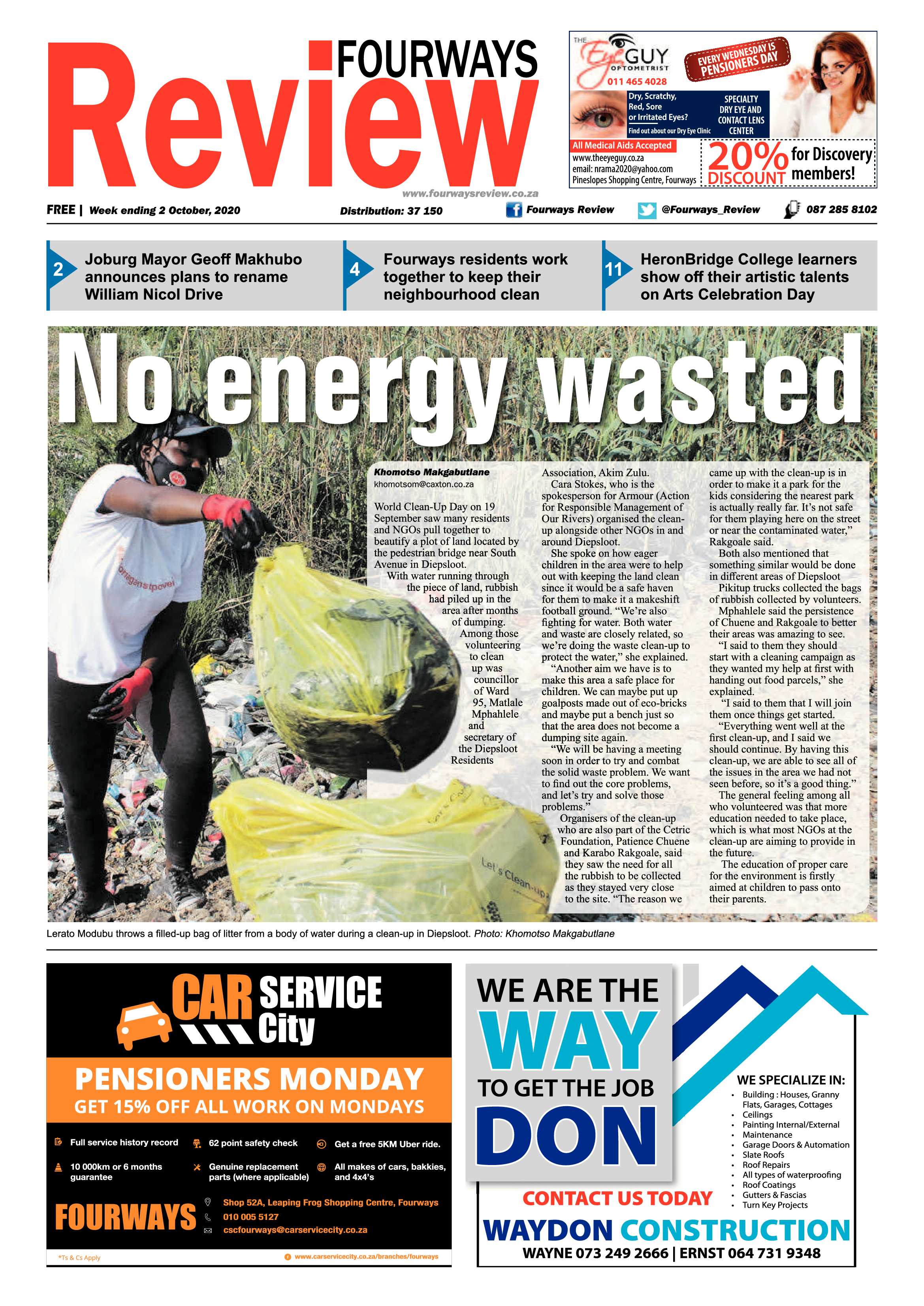 Fourways Review 02 October 2020 page 1