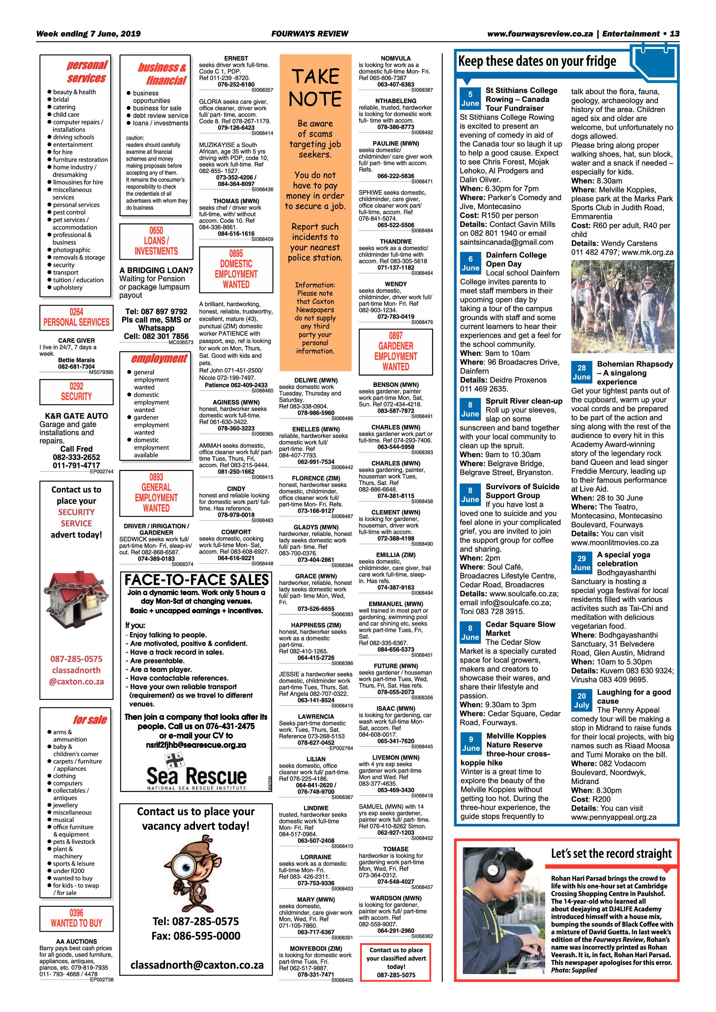 Fourways Review 03 June, 2019 page 13