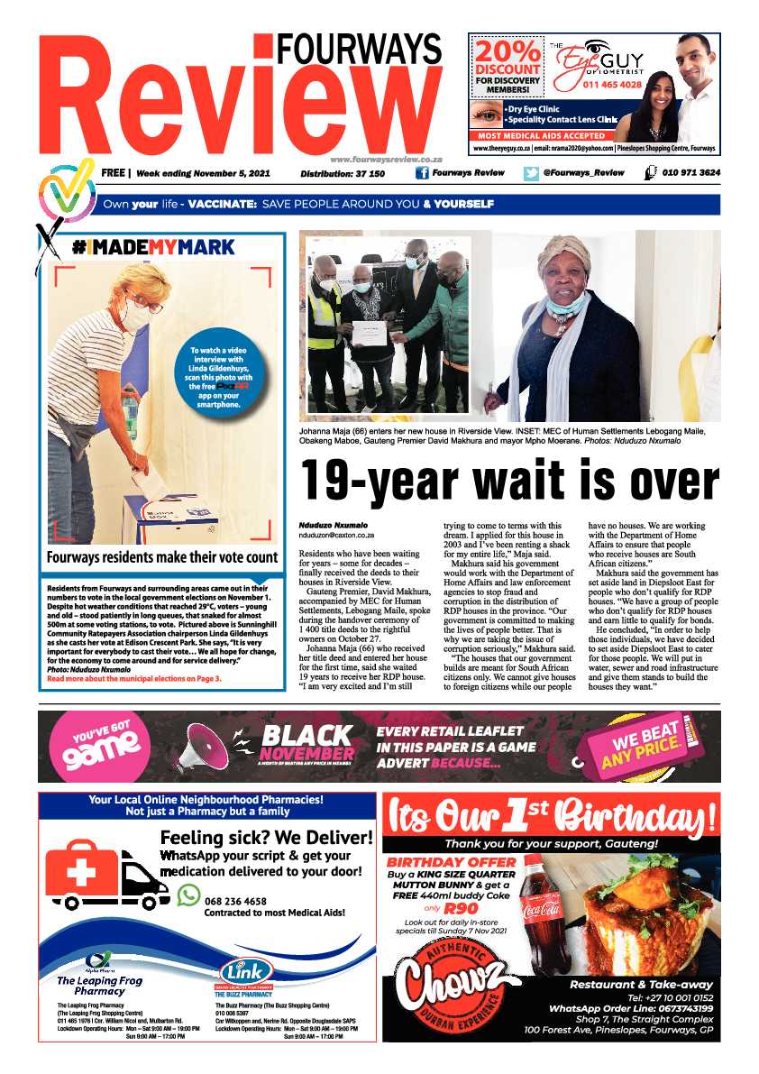 Fourways Review 05 November 2021 page 1