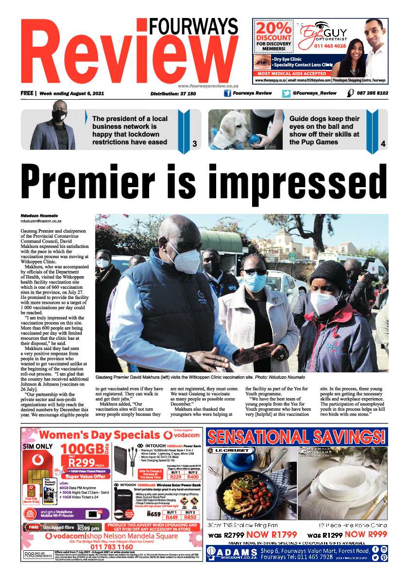 Fourways Review 06 August 2021 page 1