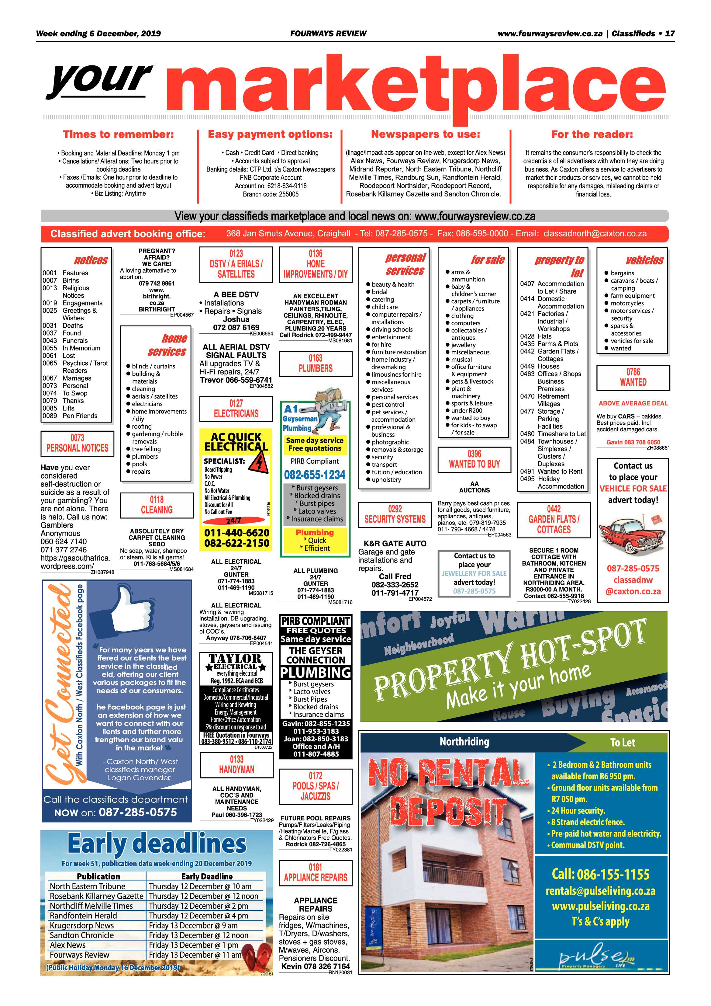 Fourways Review 06 December 2019 page 17