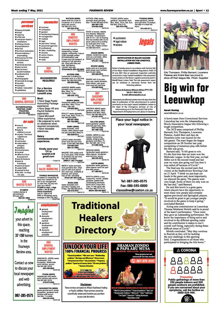 Fourways Review  07 May 2021 page 11