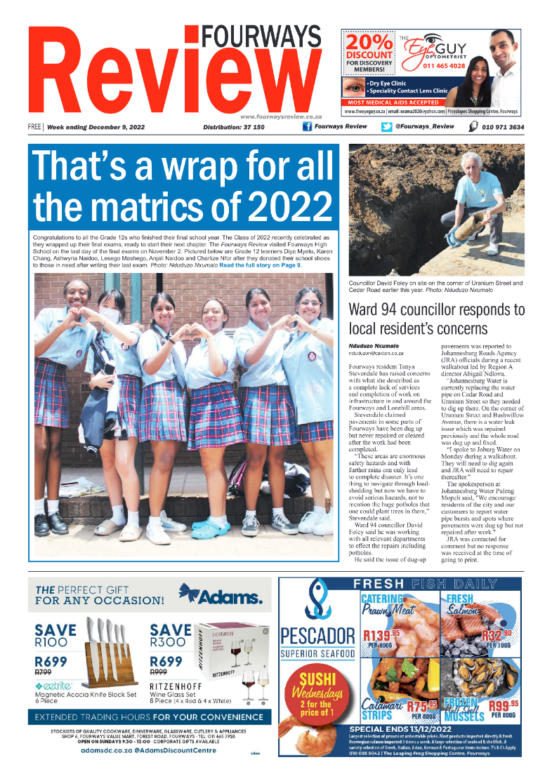 Fourways Review 09 Dec 2022 page 1
