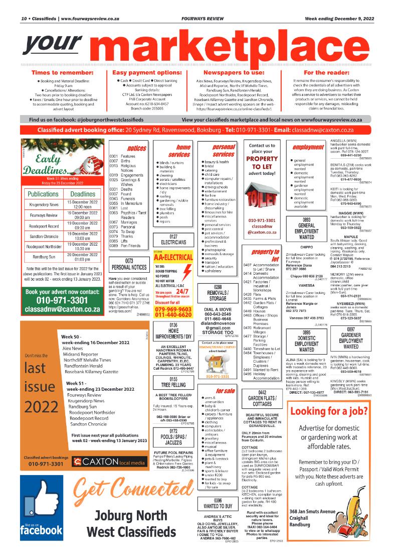 Fourways Review 09 Dec 2022 page 10