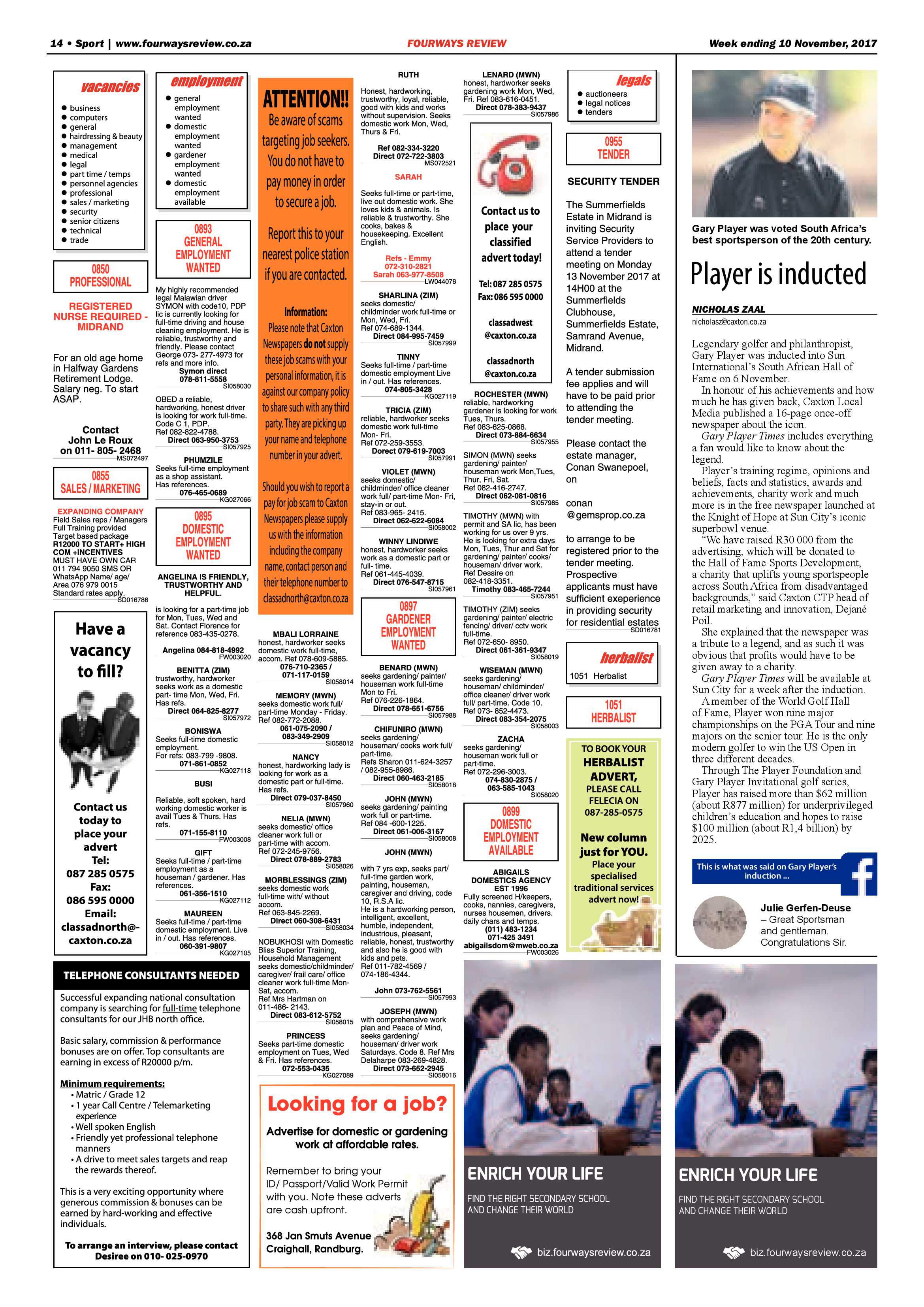 Fourways Review 10 November 2017 page 14