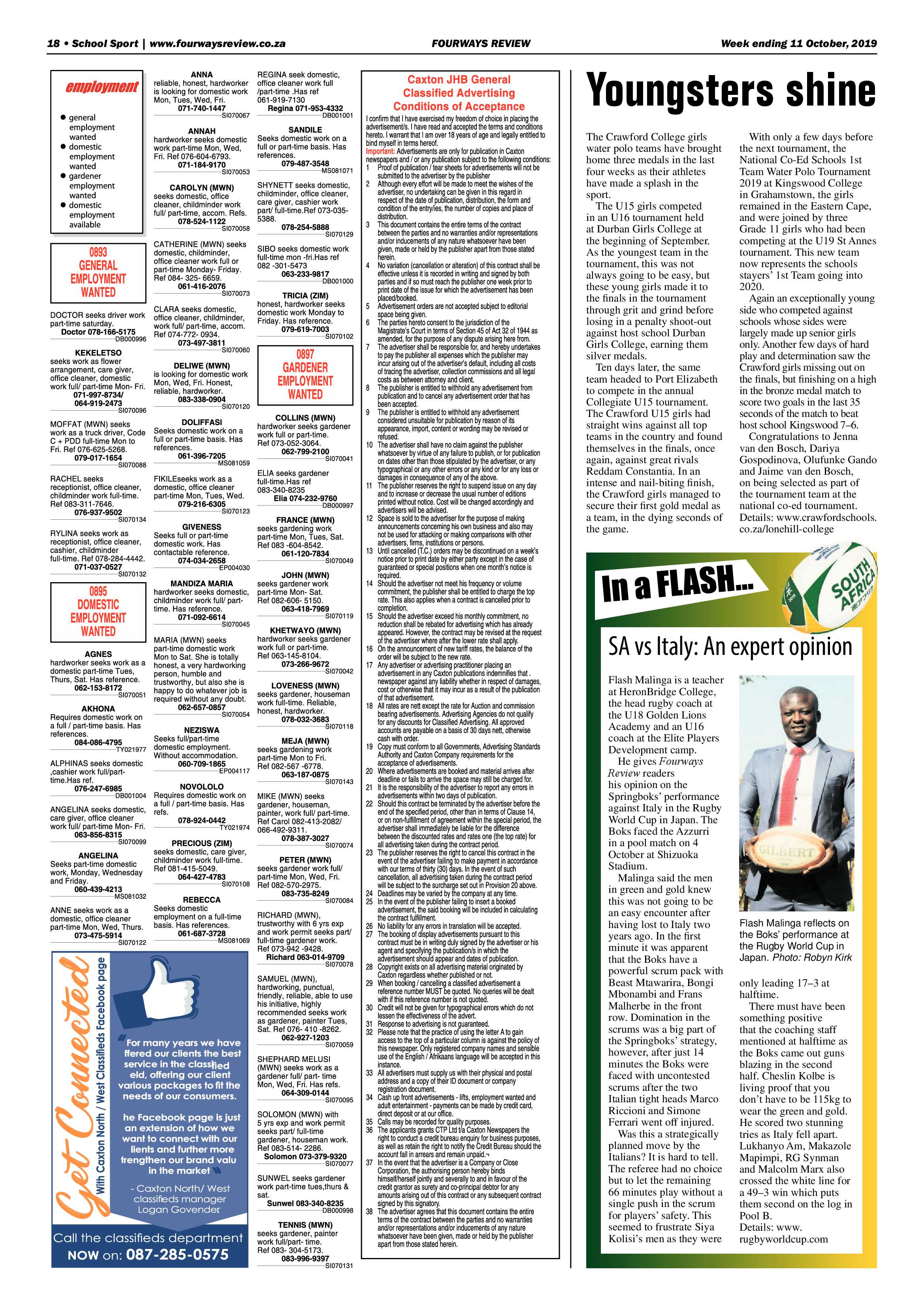 Fourways Review 11 October, 2019 page 18