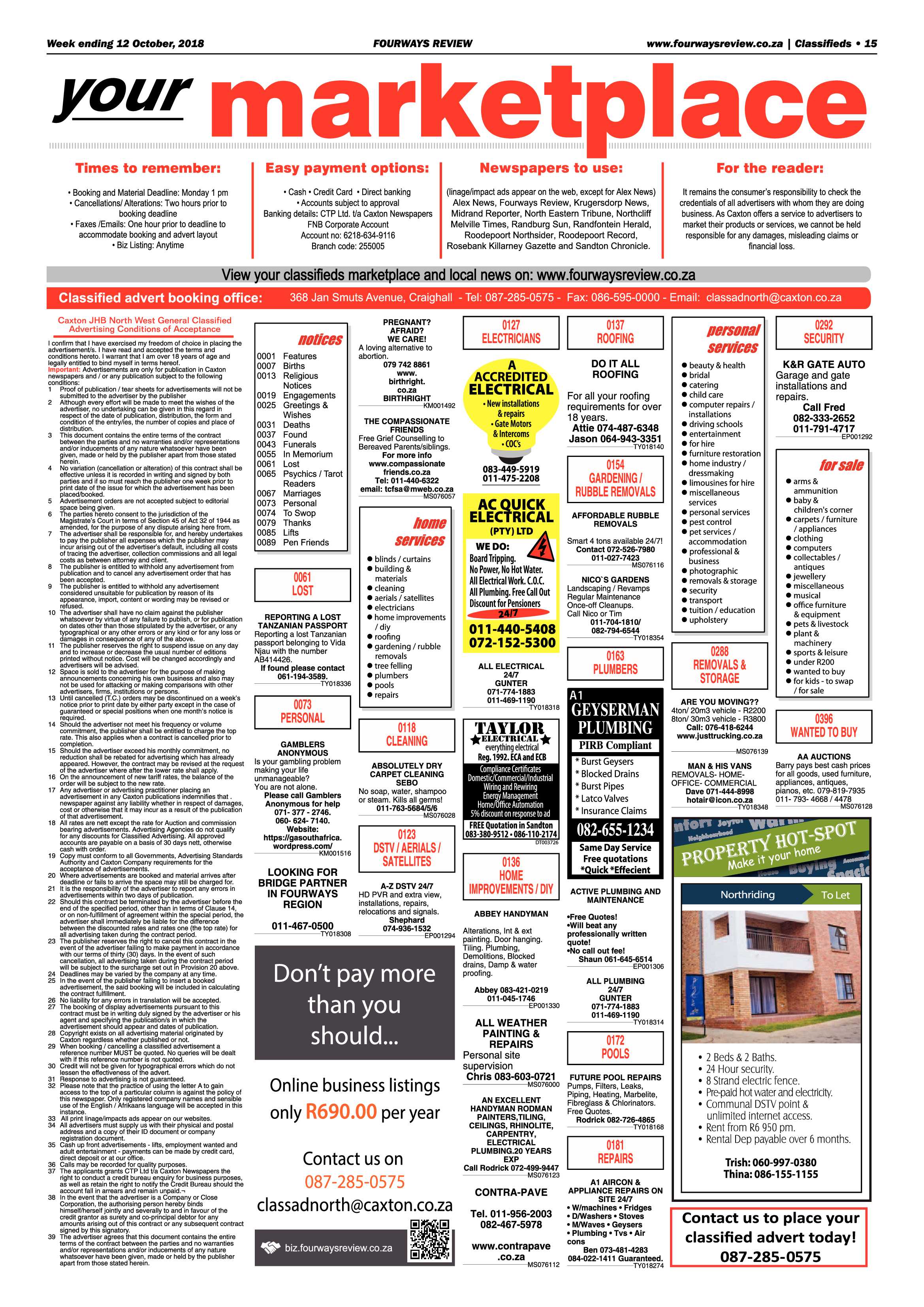 Fourways Review 12 October, 2018 page 15