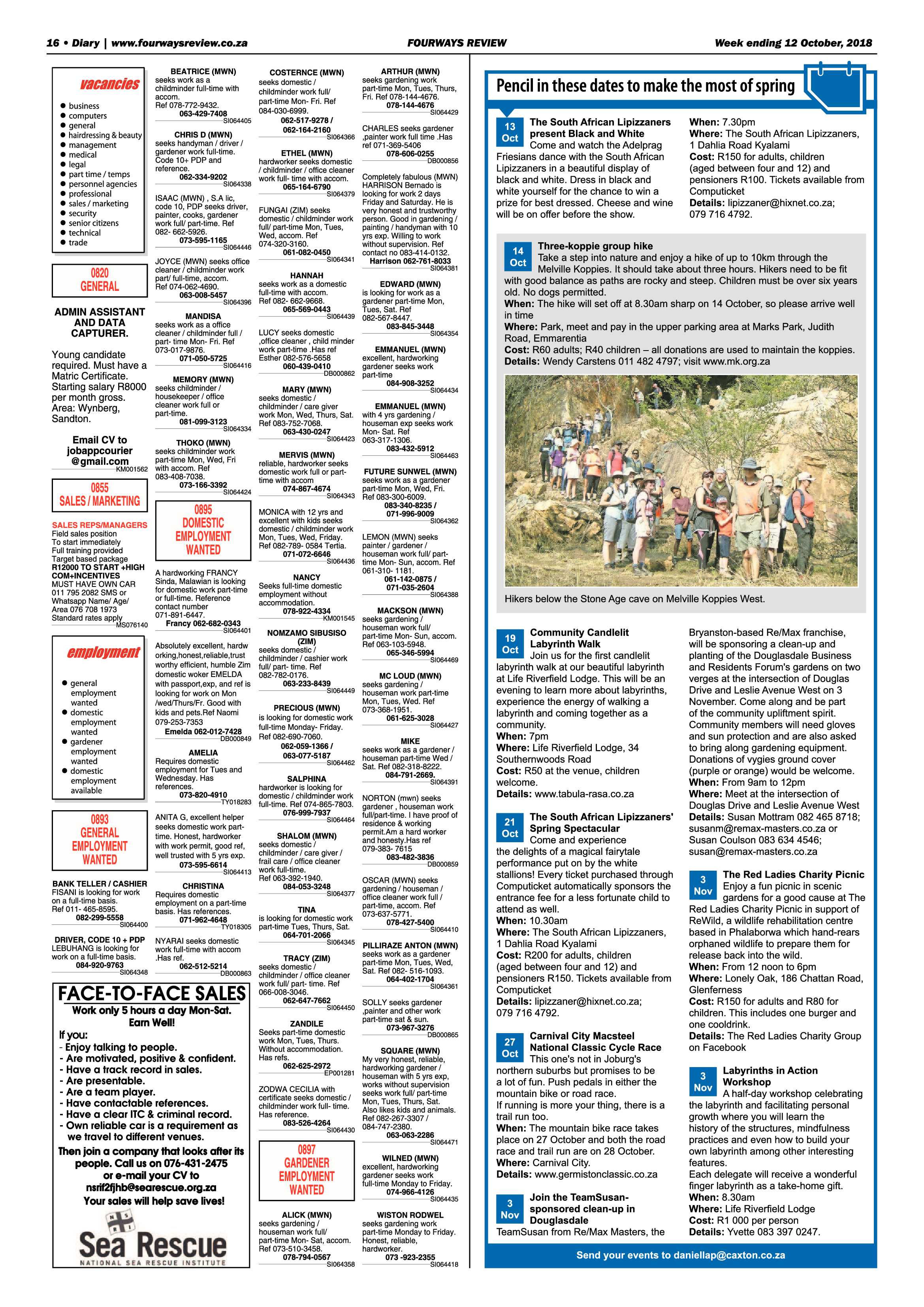 Fourways Review 12 October, 2018 page 16