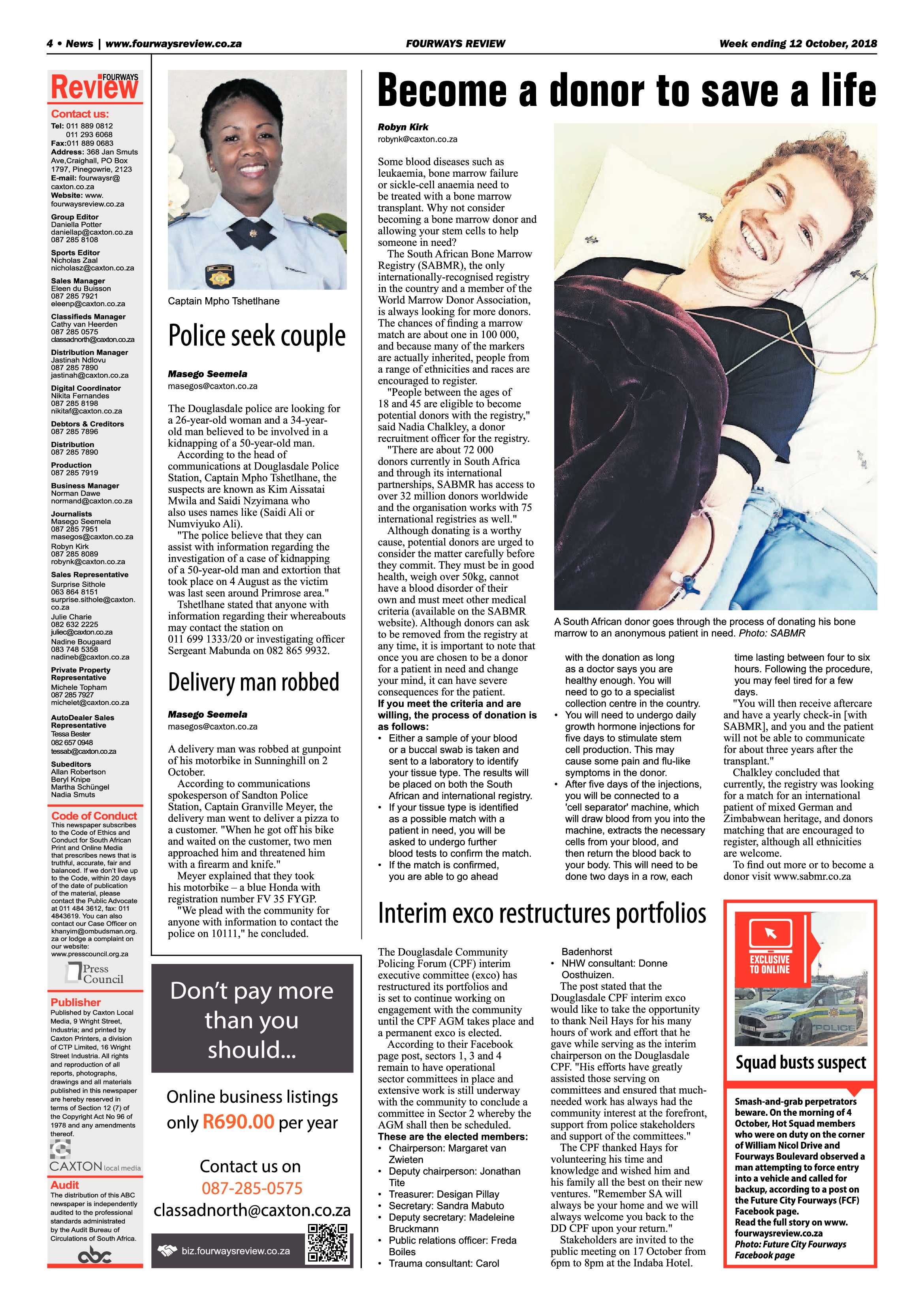 Fourways Review 12 October, 2018 page 4