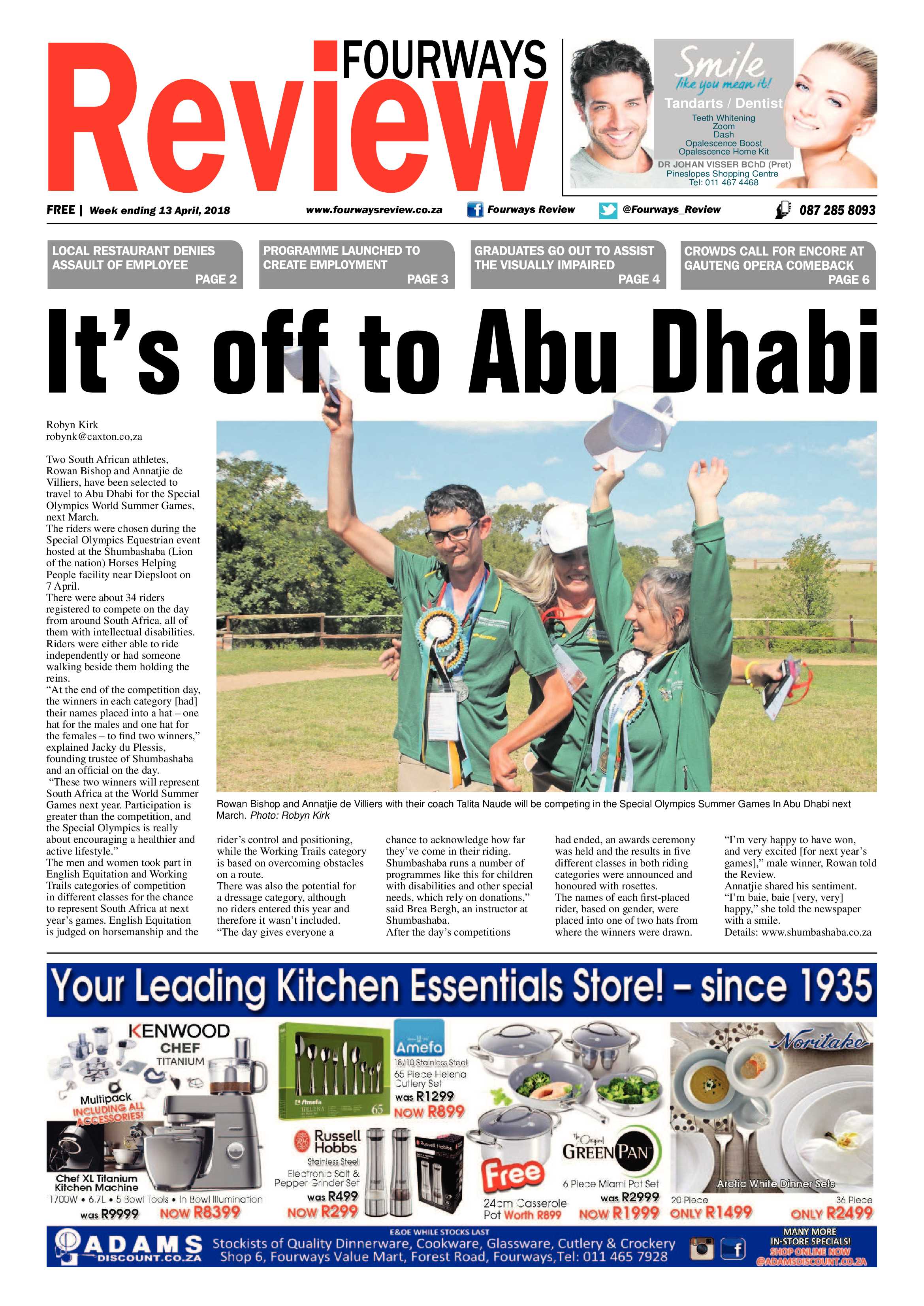 Fourways Review 13 April 2018 page 1
