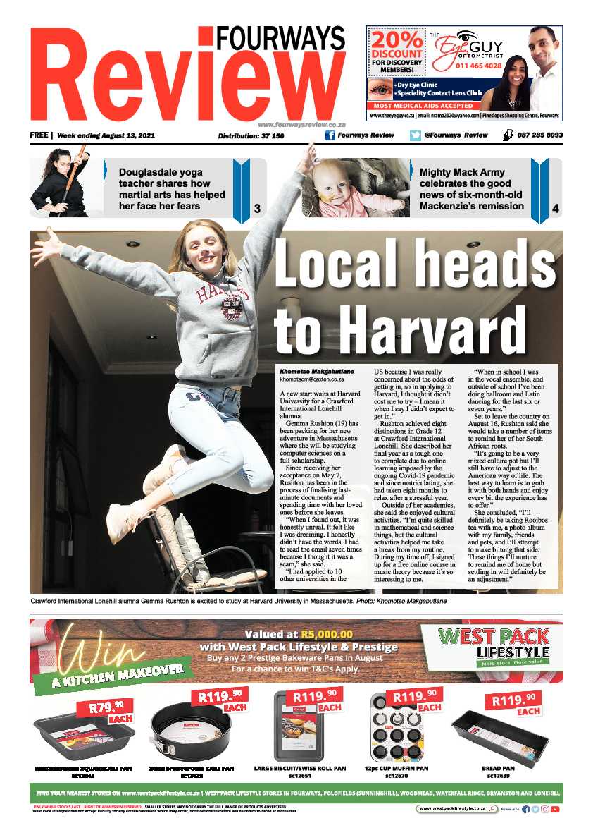Fourways Review 13 August 2021 page 1