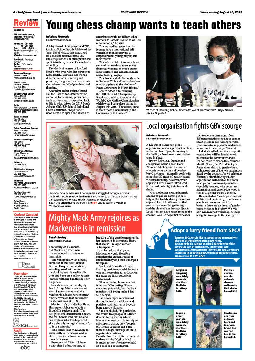 Fourways Review 13 August 2021 page 4