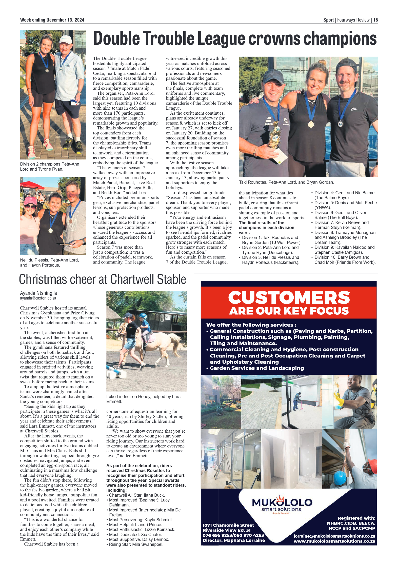 Fourways Review 13 December 2024 page 15