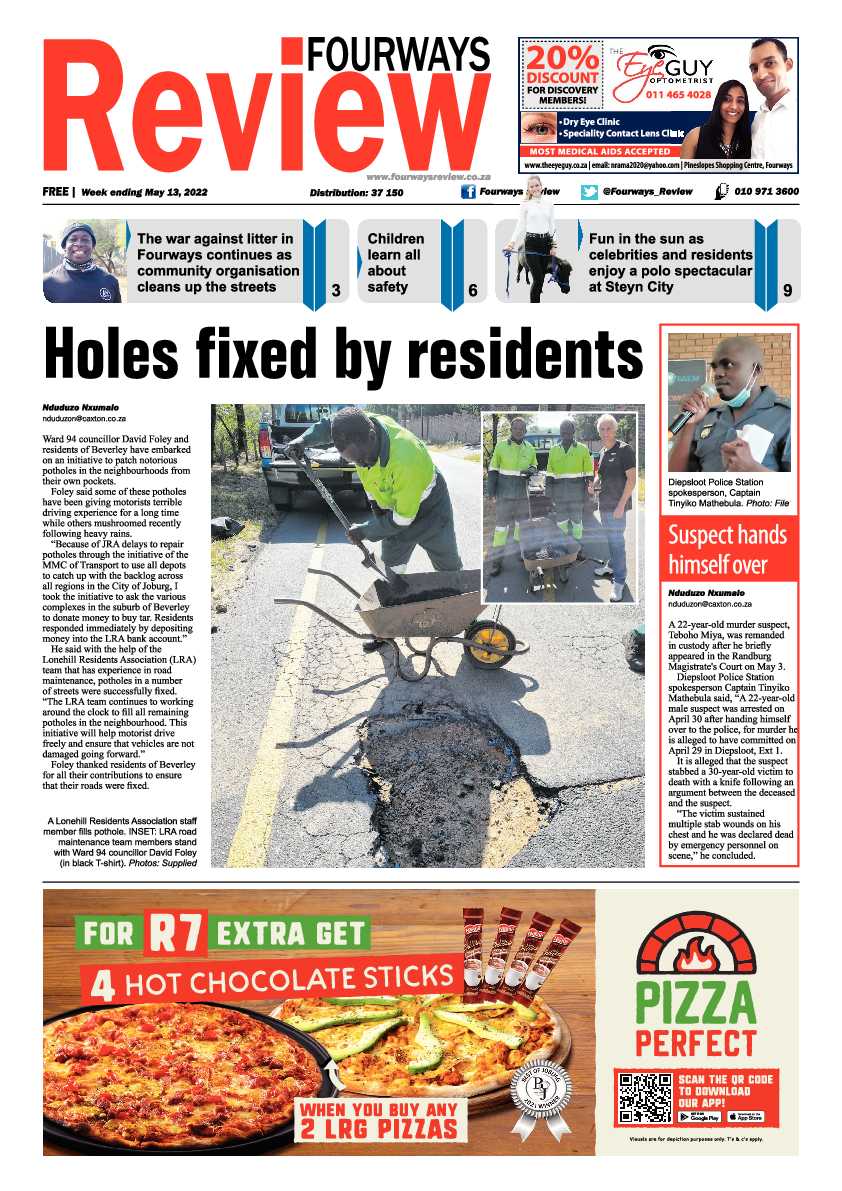 Fourways Review 13 May 2022 page 1