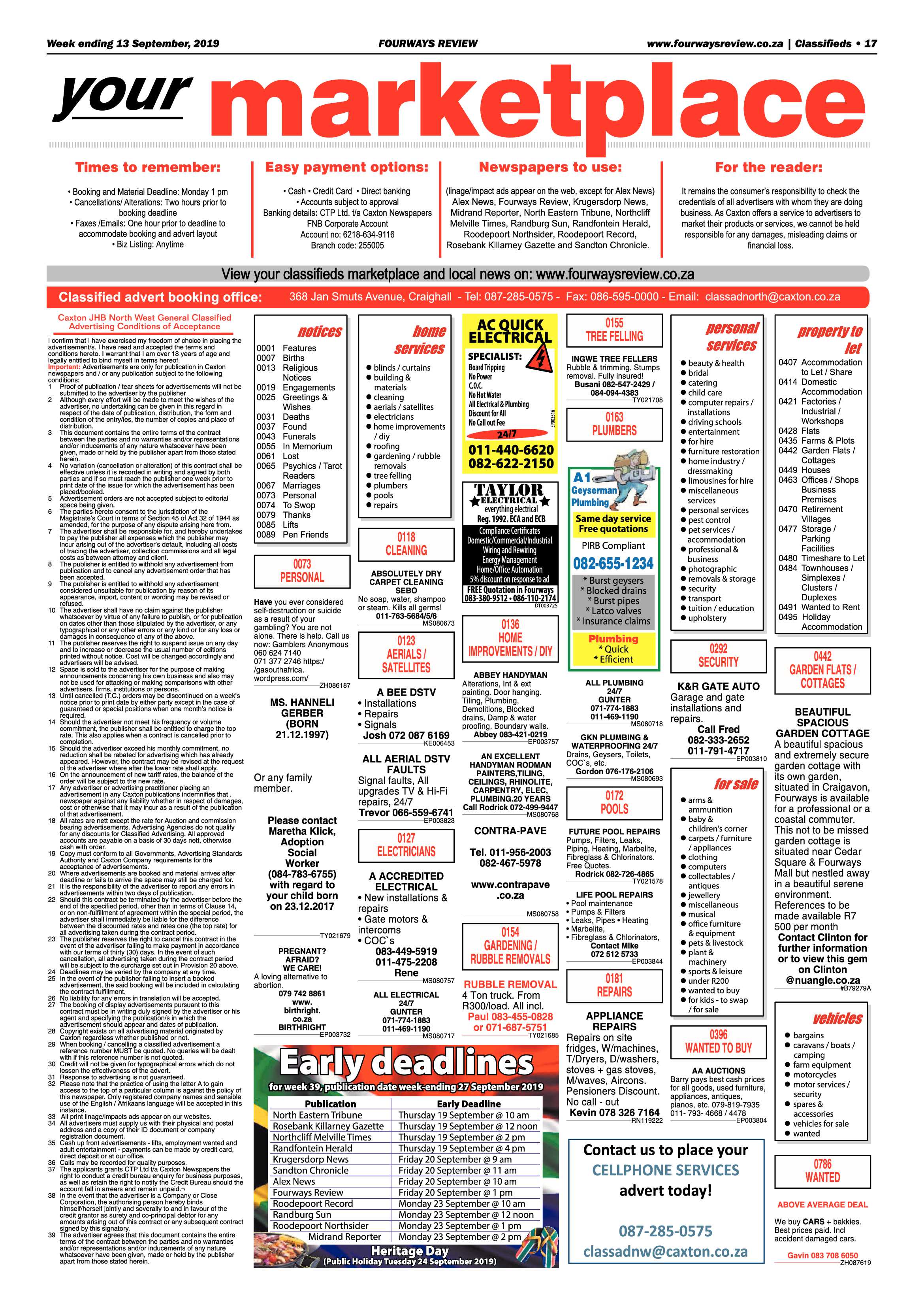 Fourways Review 13 September, 2019 page 17