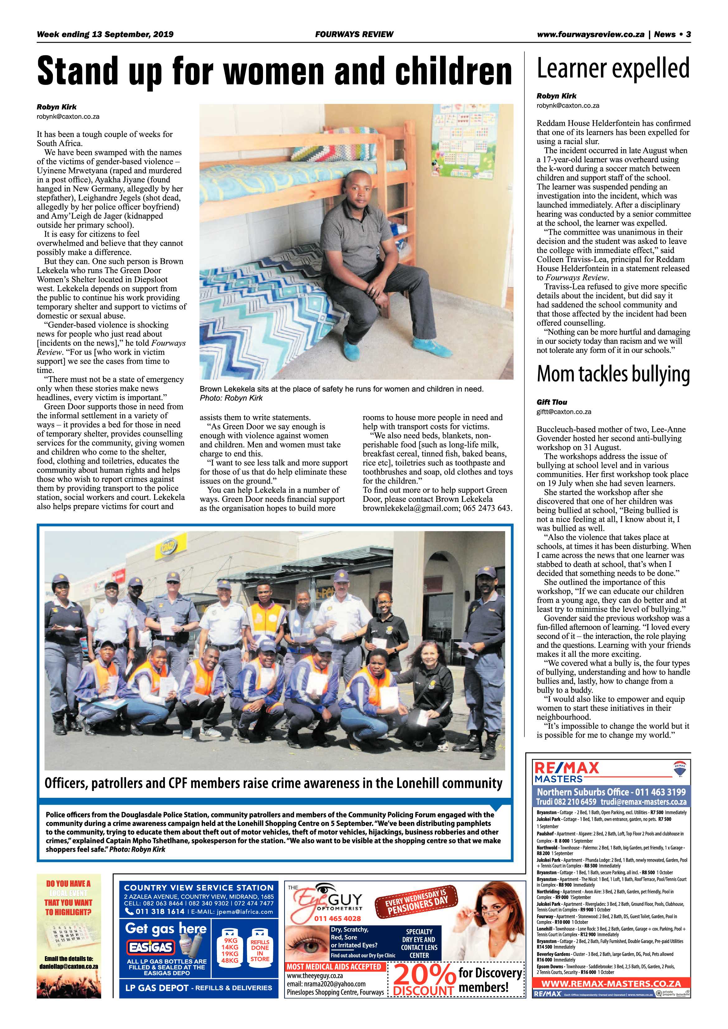 Fourways Review 13 September, 2019 page 3