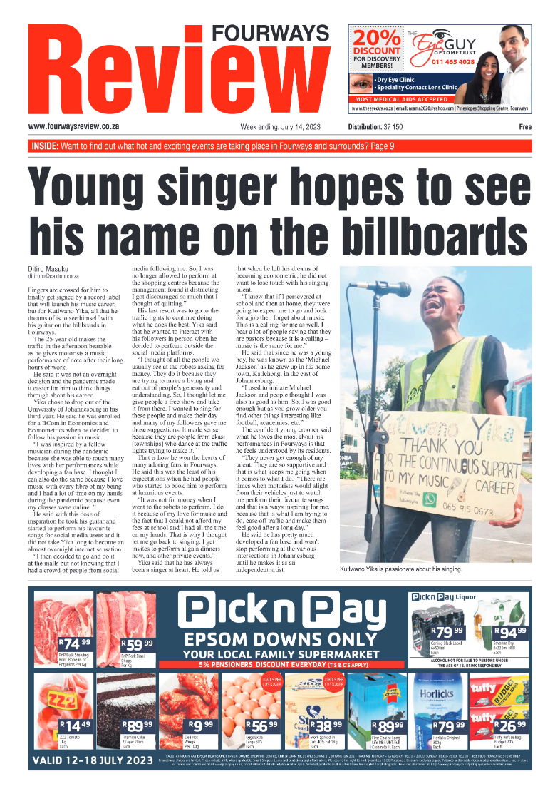 Fourways Review 14 July 2023 page 1