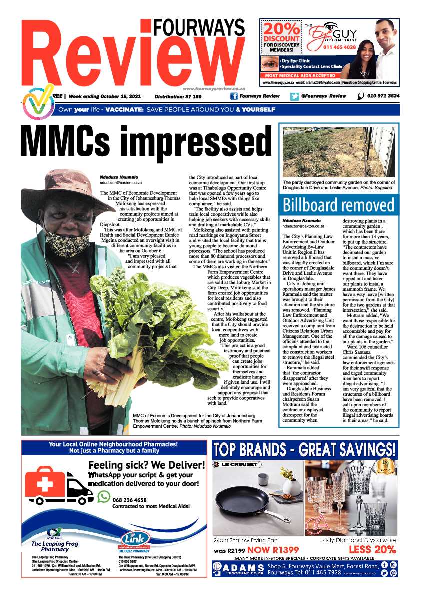 Fourways Review 15 October 2021 page 1