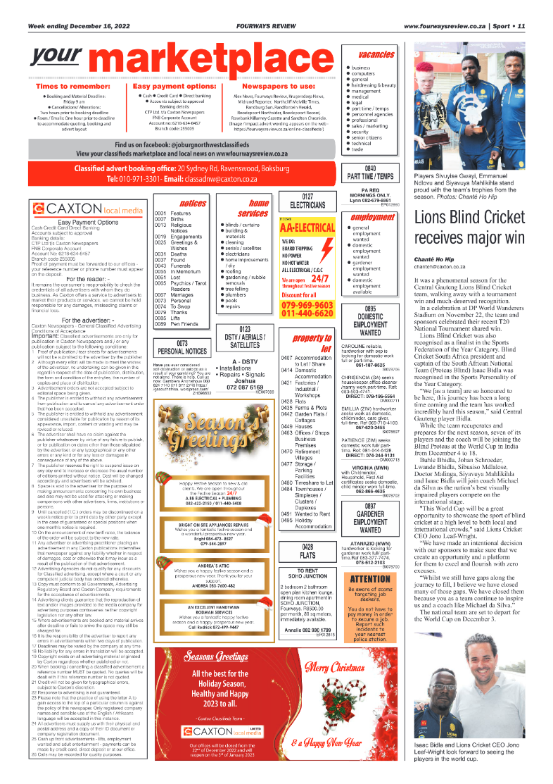 Fourways Review 16 Dec 2022 page 11