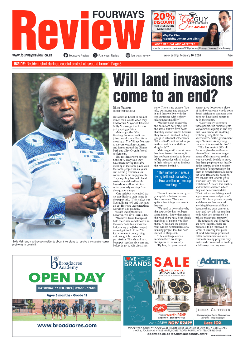 Fourways Review 16 February 2024 page 1