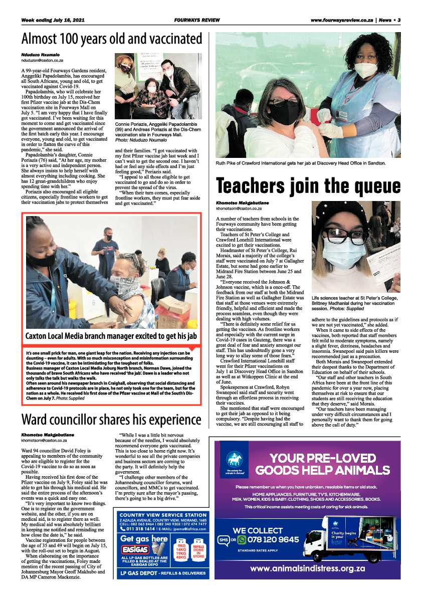 Fourways Review  16 July 2021 page 3