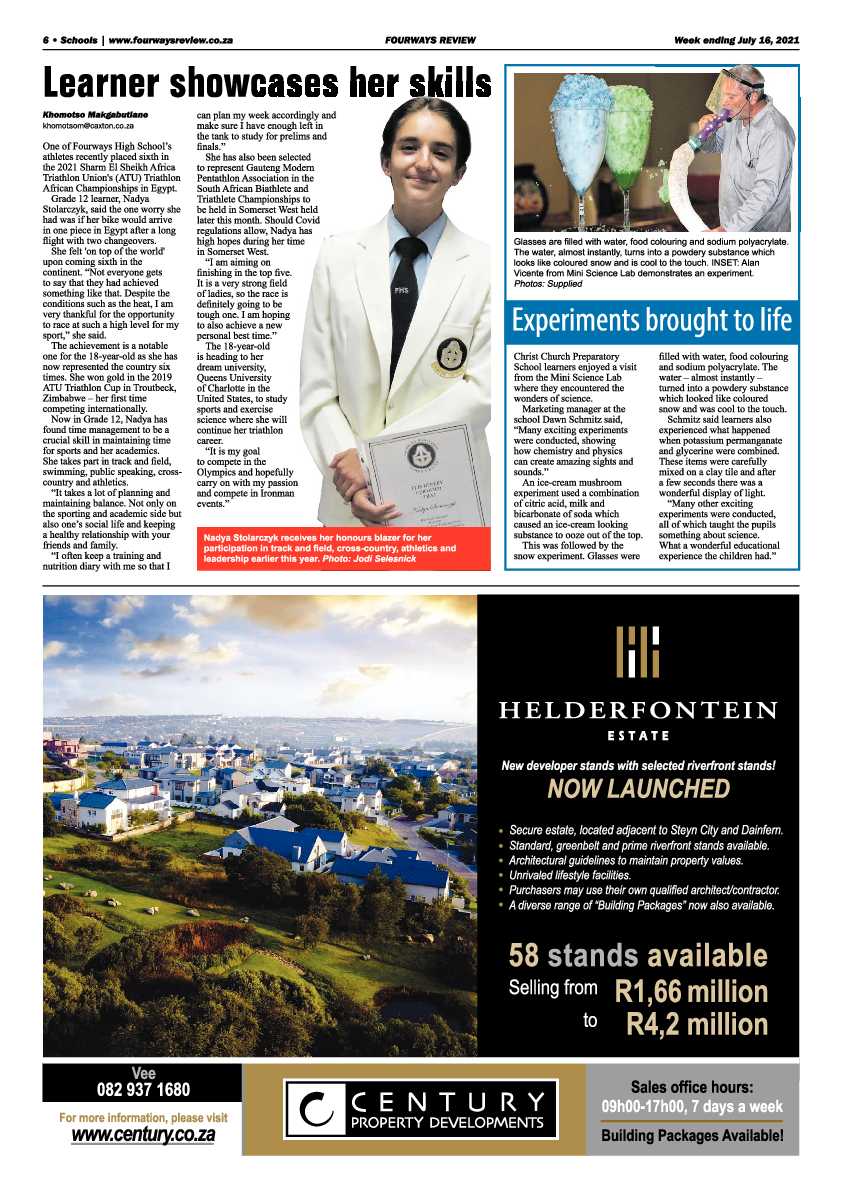 Fourways Review  16 July 2021 page 6