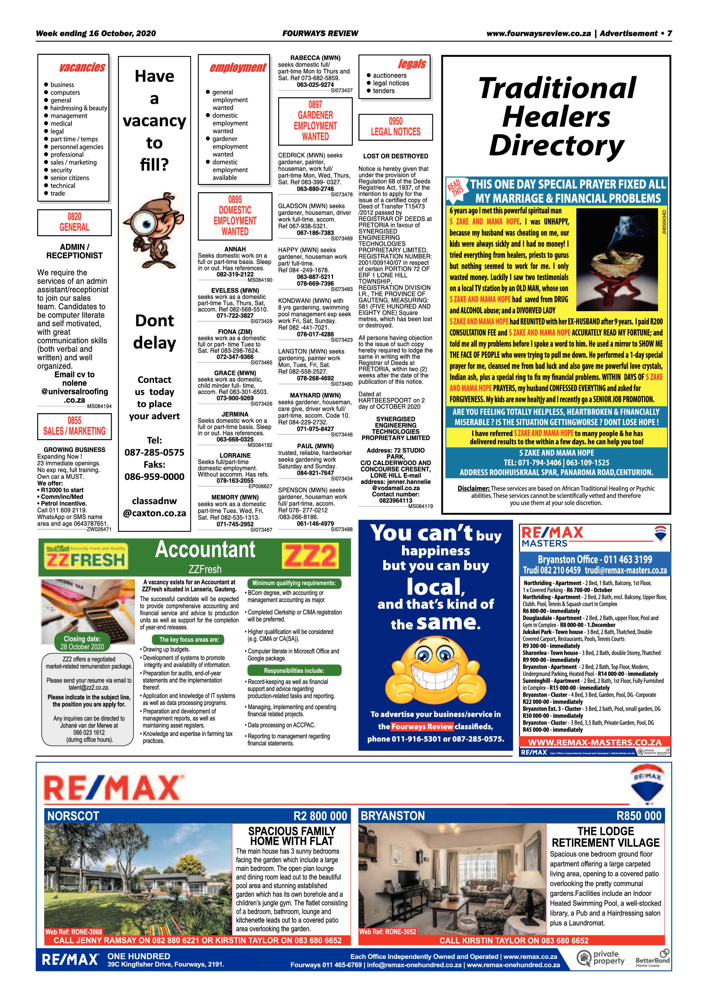 Fourways Review 16 October 2020 page 7