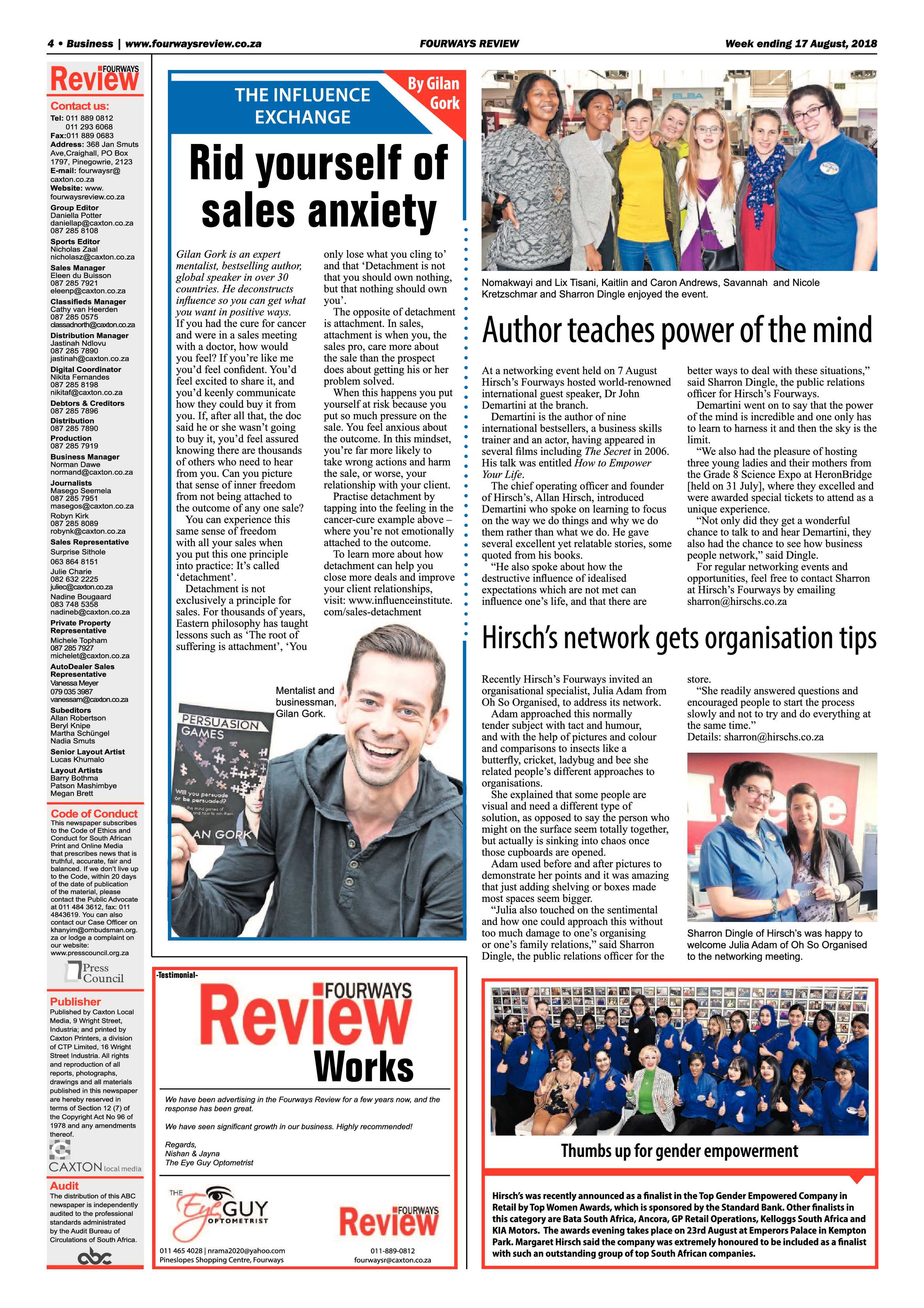 Fourways Review 17 August, 2018 page 4