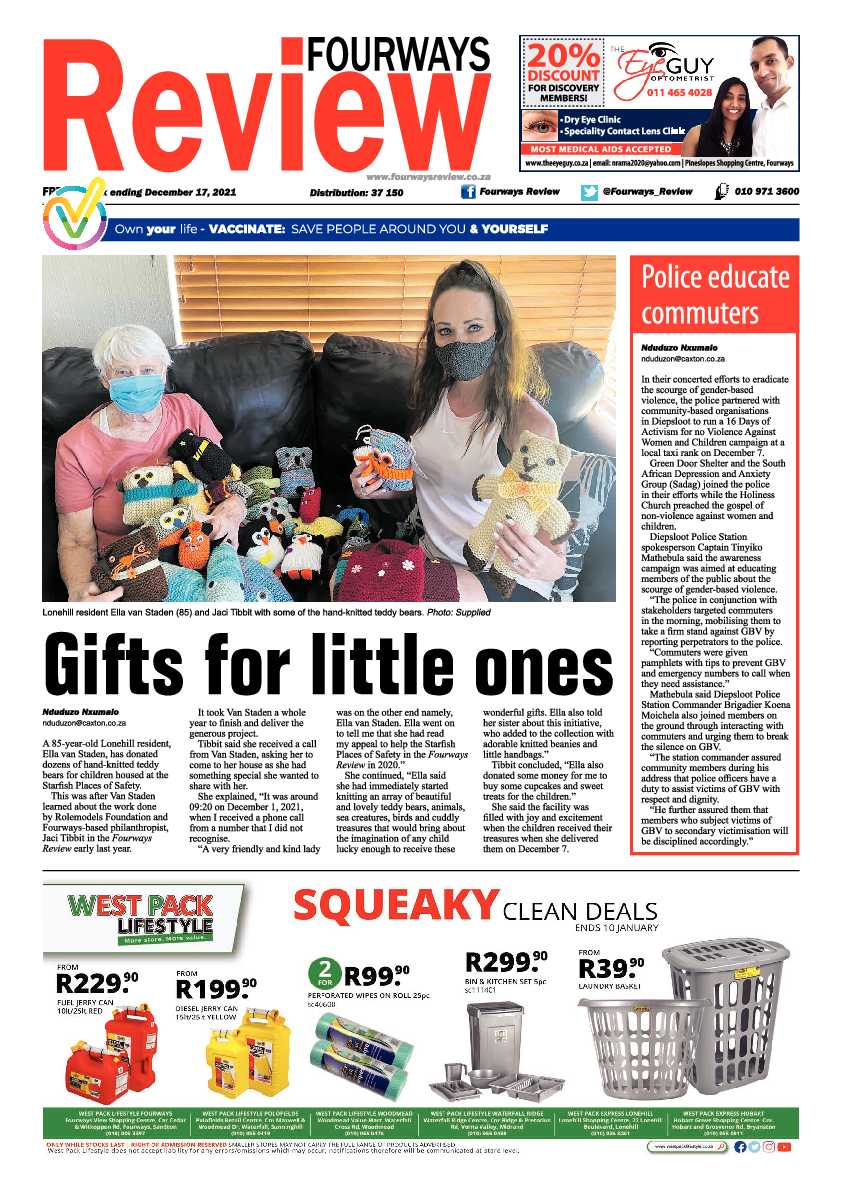 Fourways Review 17 December 2021 page 1