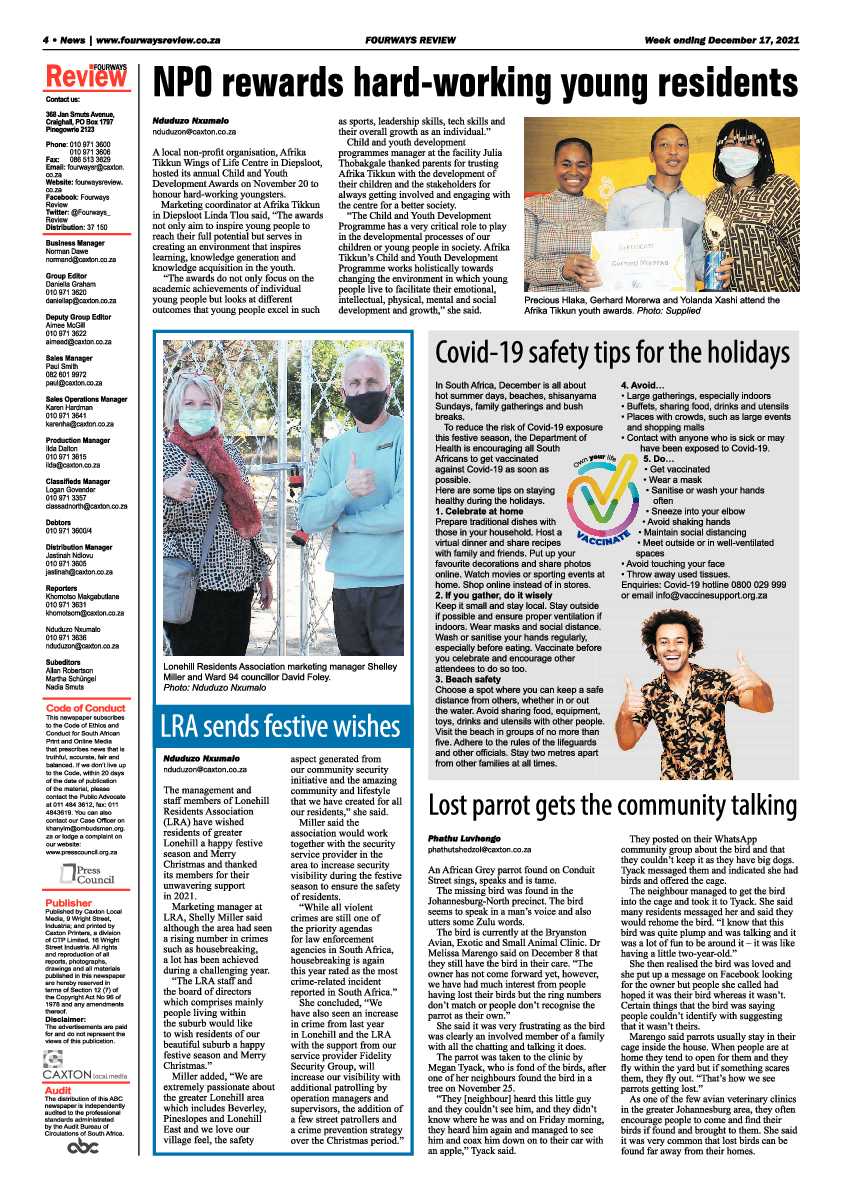 Fourways Review 17 December 2021 page 4