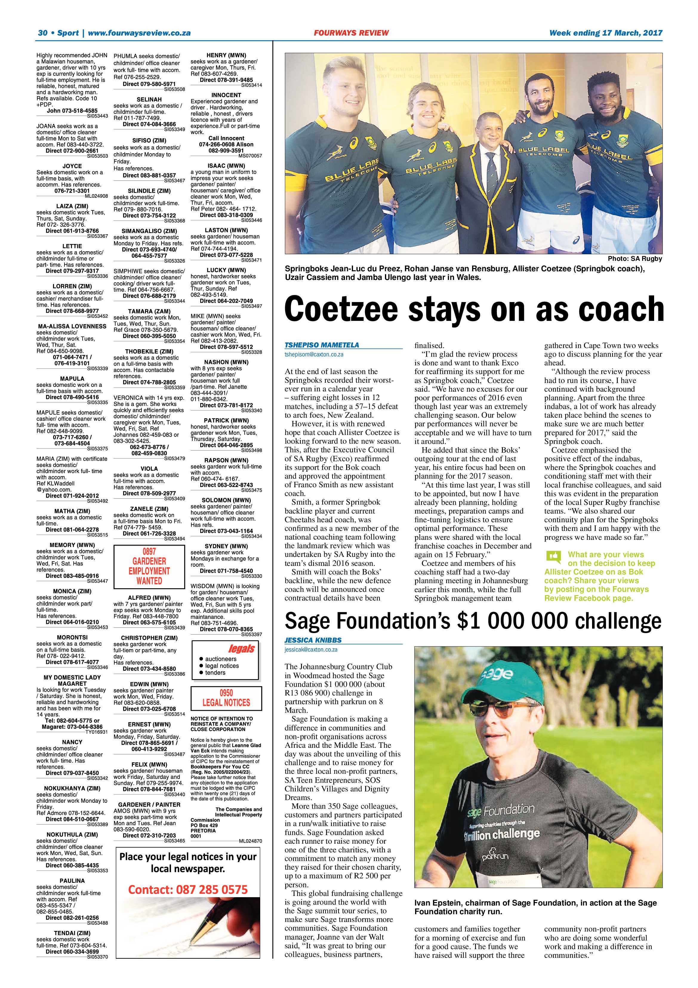 Fourways Review 17 March 2017 page 30