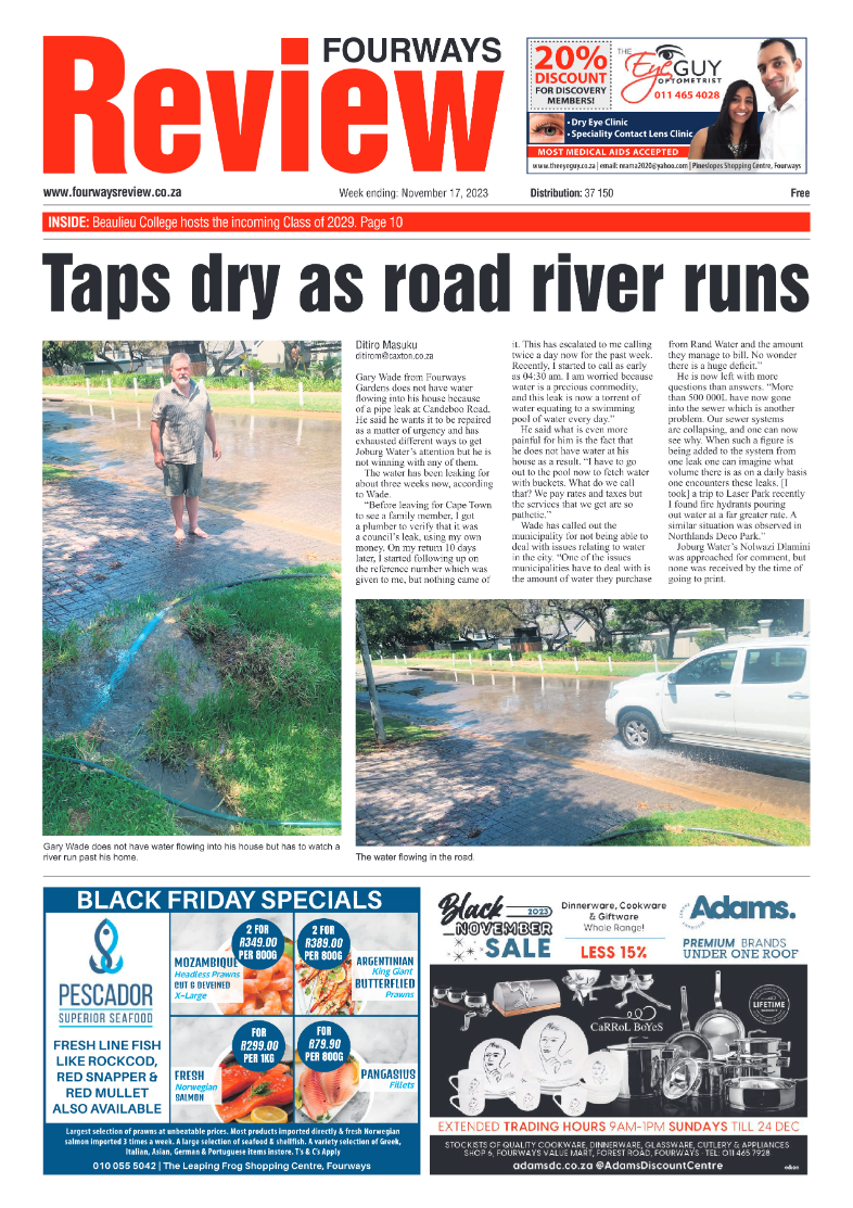 Fourways Review 17 November 2023 page 1