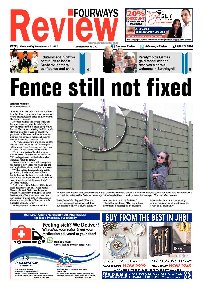 Fourways Review 17 September 2021 page 1