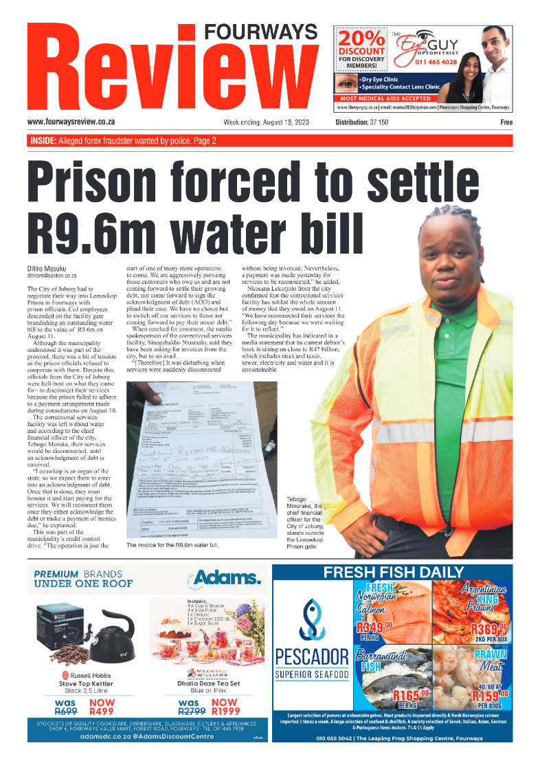 Fourways Review 18 August 2023 page 1