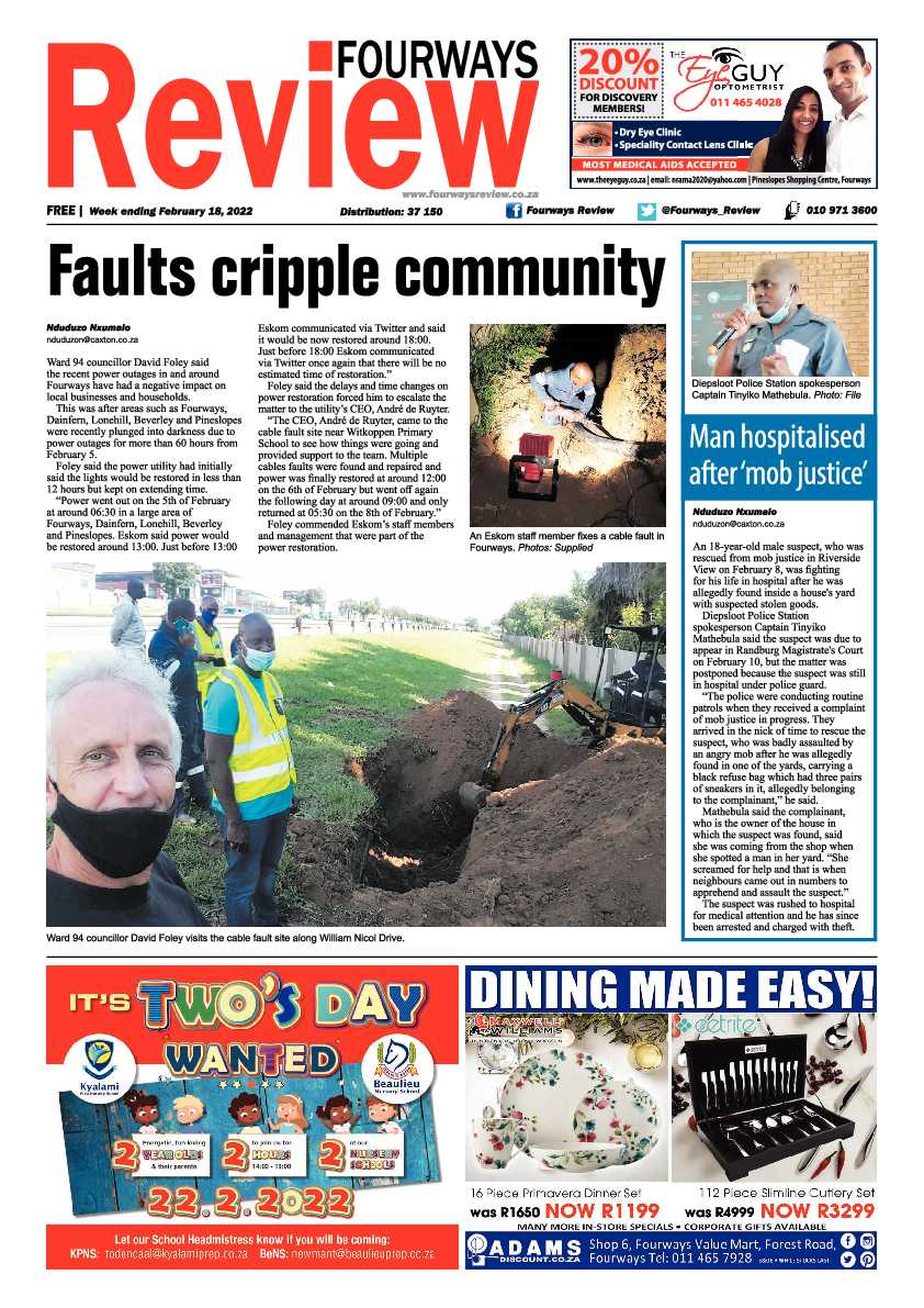 Fourways Review 18 February 2022 page 1