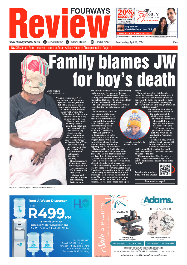 Fourways Review 19 April 2024 page 1