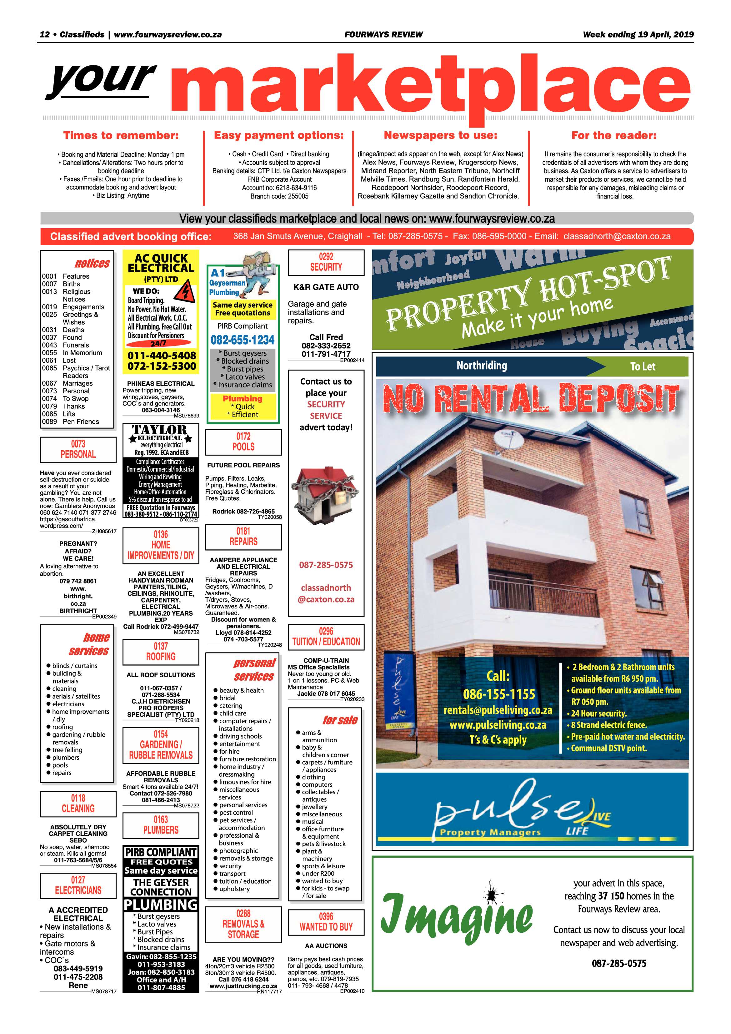 Fourways Review 19 April, 2019 page 12