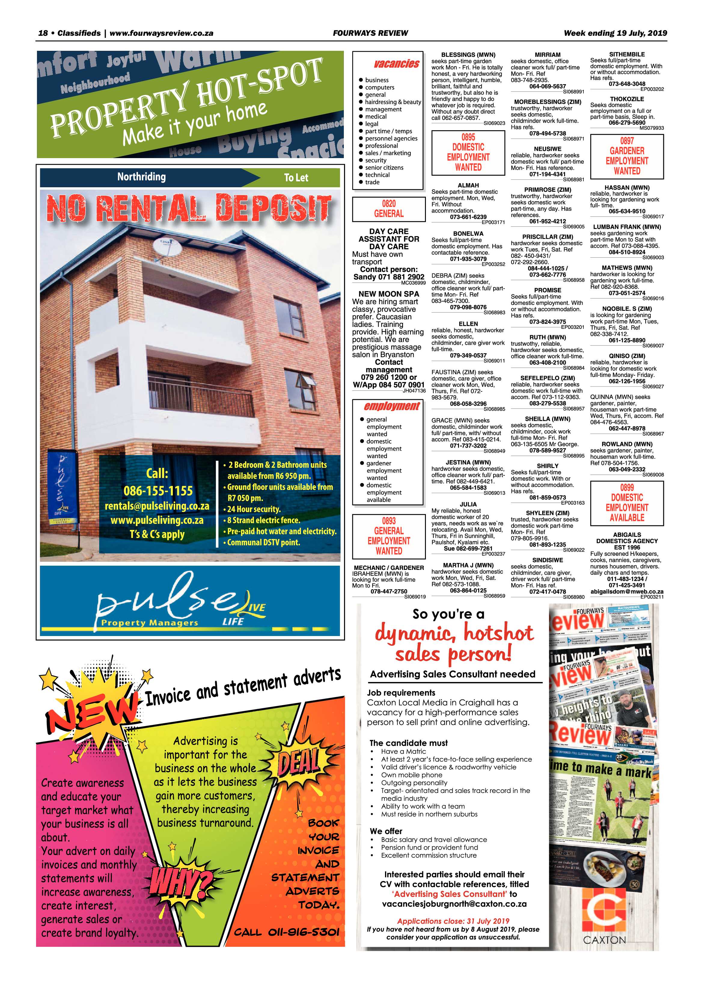 Fourways Review 19 July, 2019 page 18