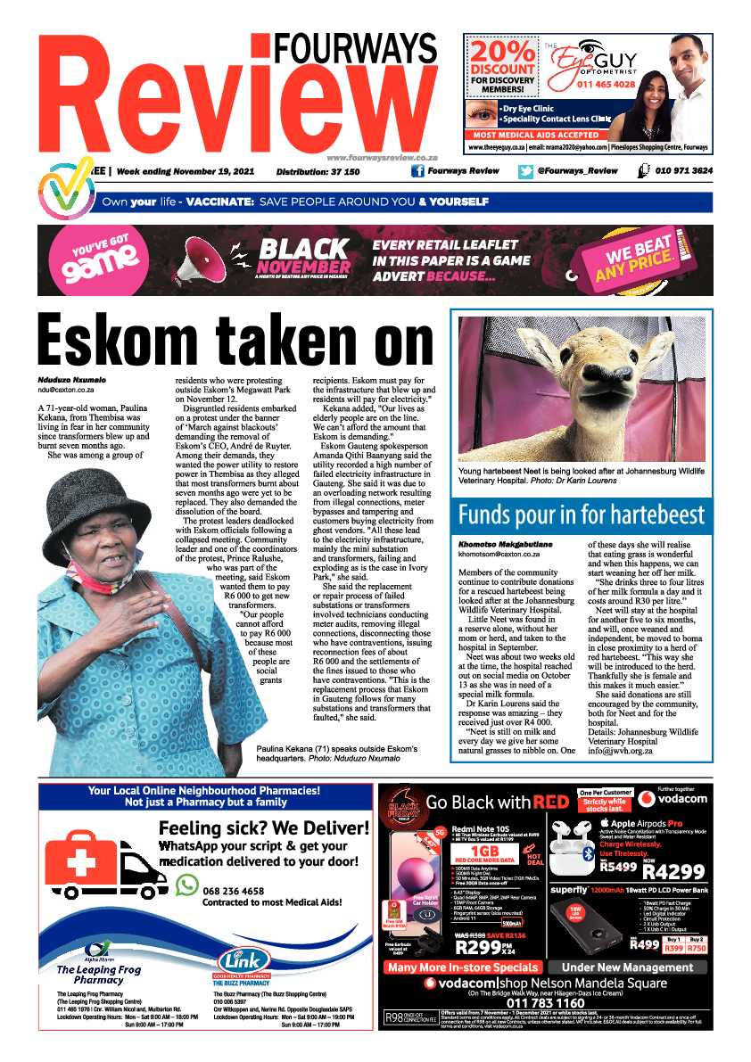 Fourways Review 19 November2021 page 1
