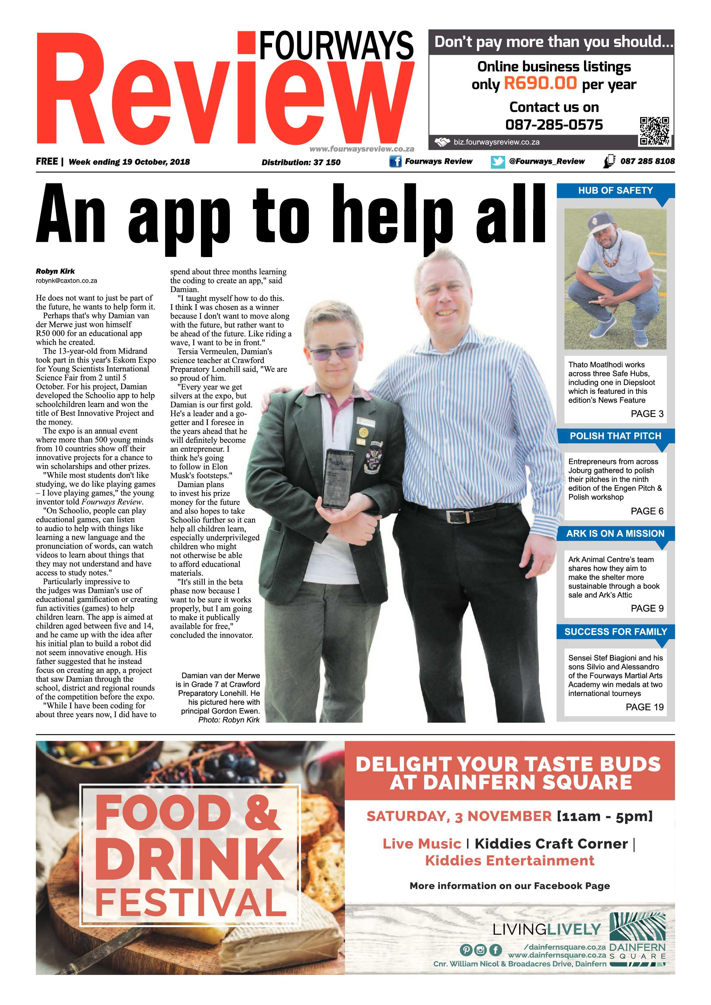 Fourways Review 19 October, 2018 page 1