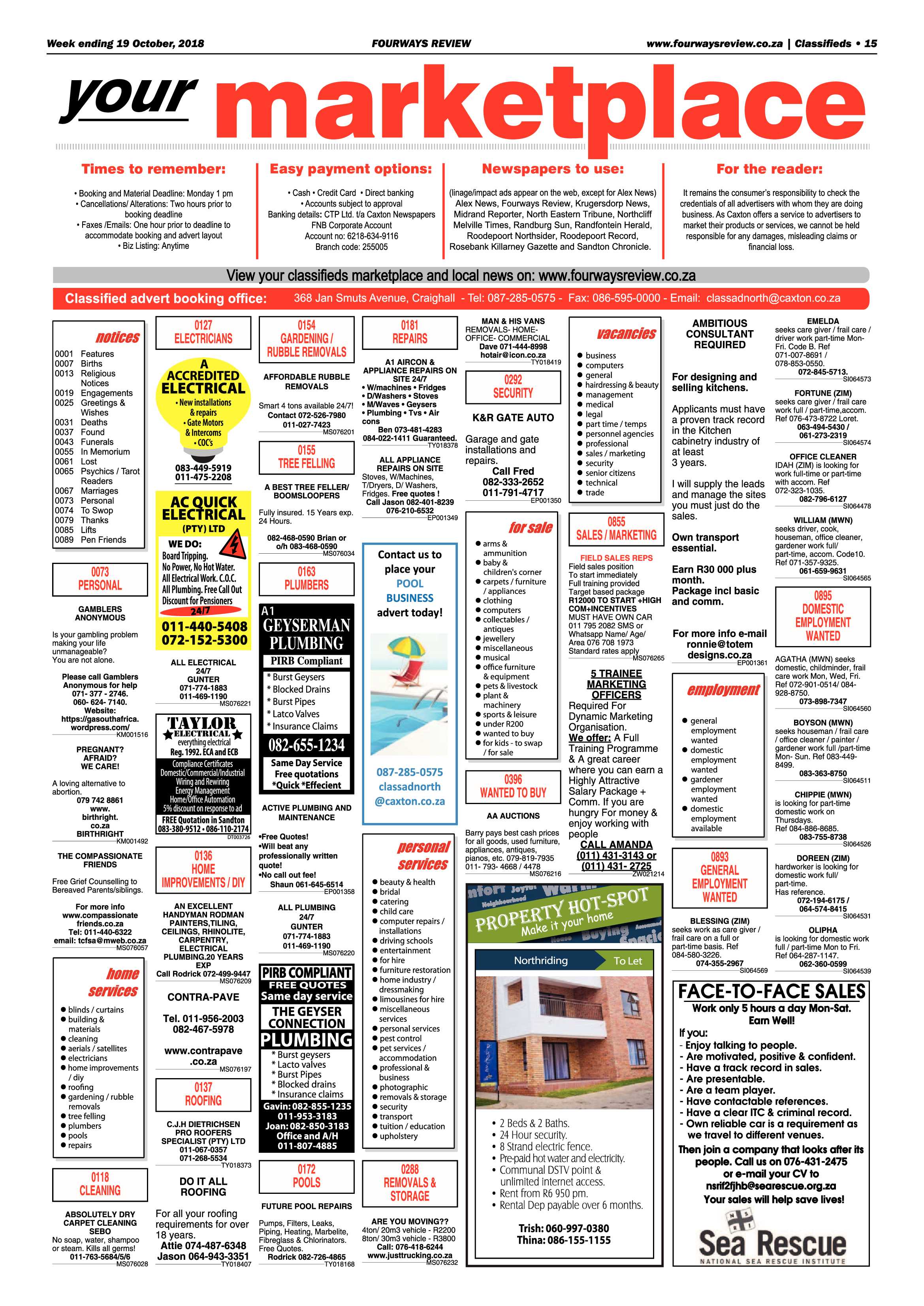 Fourways Review 19 October, 2018 page 15