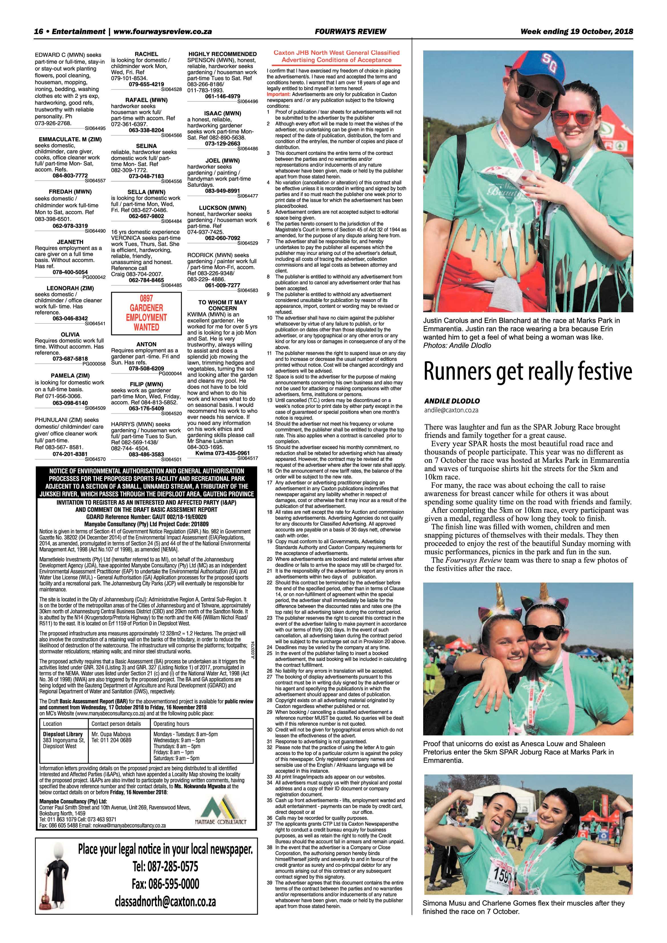 Fourways Review 19 October, 2018 page 16