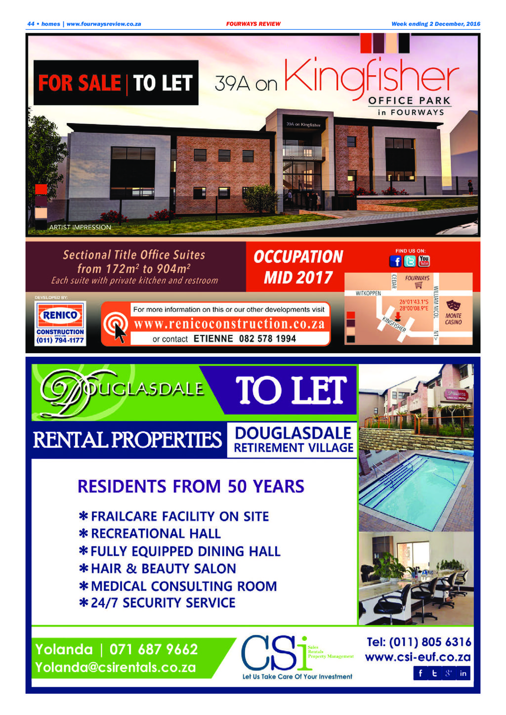 Fourways Review 1 December 2016 page 44