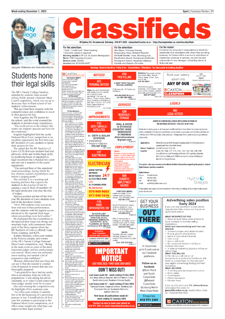 Fourways Review 1 December 2023 page 11