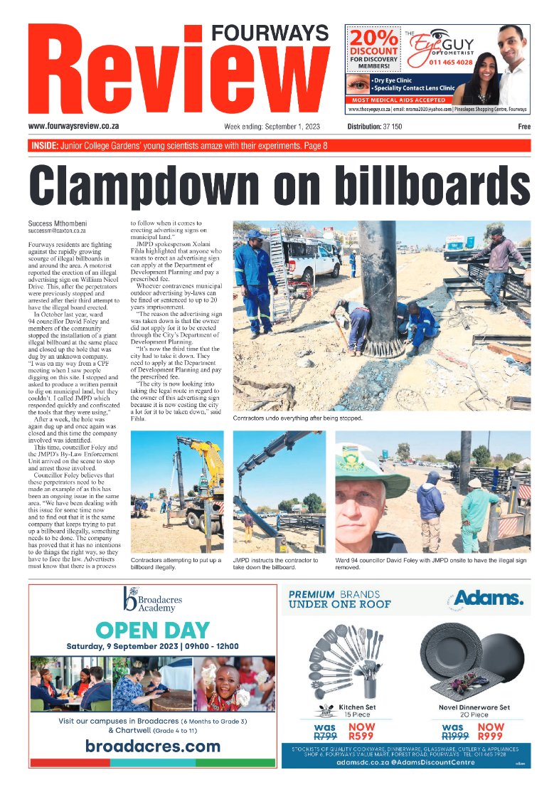 Fourways Review 1 September 2023 page 1